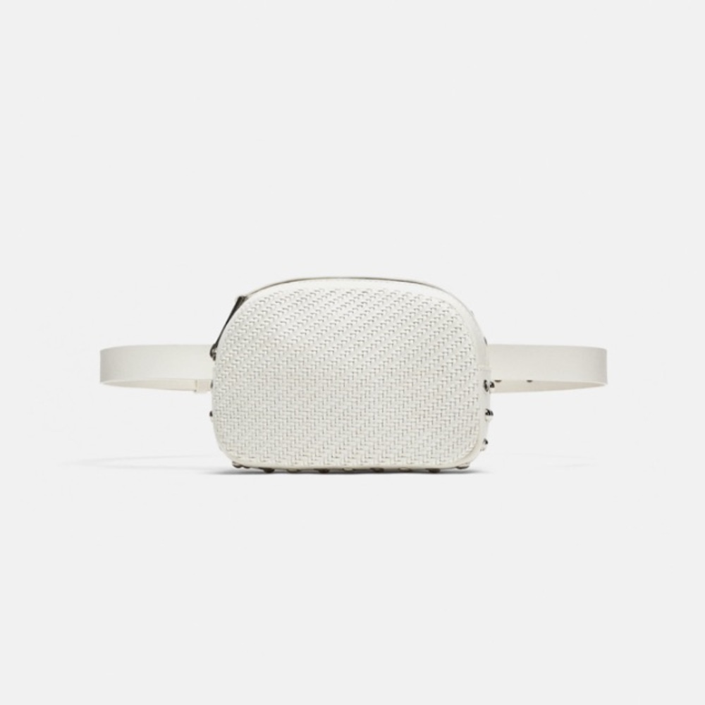 Zara white braided crossbody belt bag - Picture 4 of 5